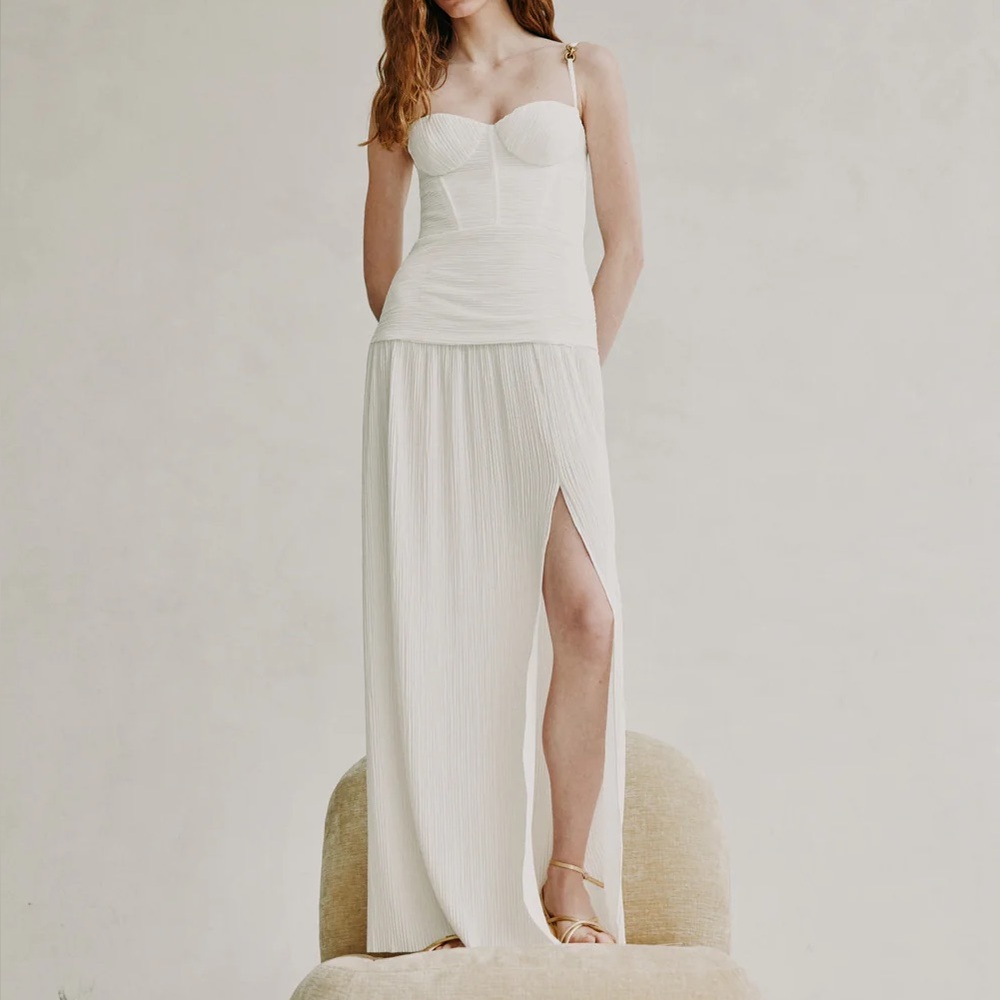Manning Cartell (NWT) Double Time Pleat Dress - White